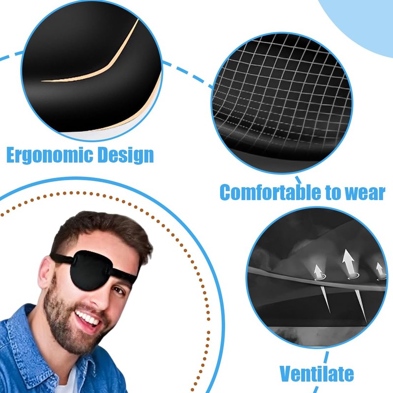 XUKZIMA 1 Pcs 3D Eye Patches for Right Adults Adjustable