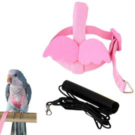 PHCOZY 1 x Pet Harness and Lead Adjustable for Parrots Aeroplane Anti Bite Training Rope Bird Nylon Rope Adjustable Bird Harness and Lead for Outdoor Use