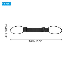 PATIKIL Luggage Straps Bag Bungee, 2 Pcs Suitcase Straps Adjustable Belt for Add a Bag Easy to Travel Elastic Strap Belt Handle Handbag Backpack, Black