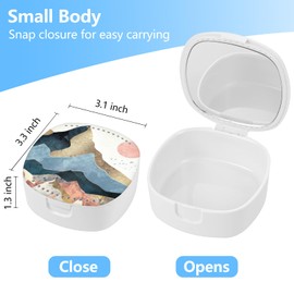 TIHYWR Retainer Case,Mouth Guard Case,Denture Case,Orthodontic Aligner Case With Mirror and Ventilation Holes Night Guard Case,Setting Sun