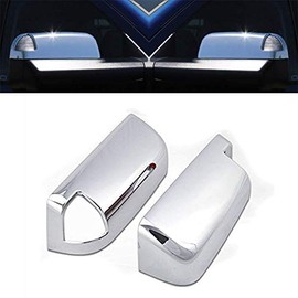 S SIZVER Chrome Towing Door Mirror Overlay Covers with Signal Opens Compatible with 2010-2018 RAM 1500+2500+3500