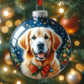 Single Luxury Golden Retriever Christmas Card (BAU)