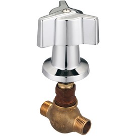 Central Brass 0607-M1/2 Tile Stop Rough-In Valve Combo 1/2" CXC Direct Sweat Inlets / 1/2" Taper NPT Pipe in Chrome