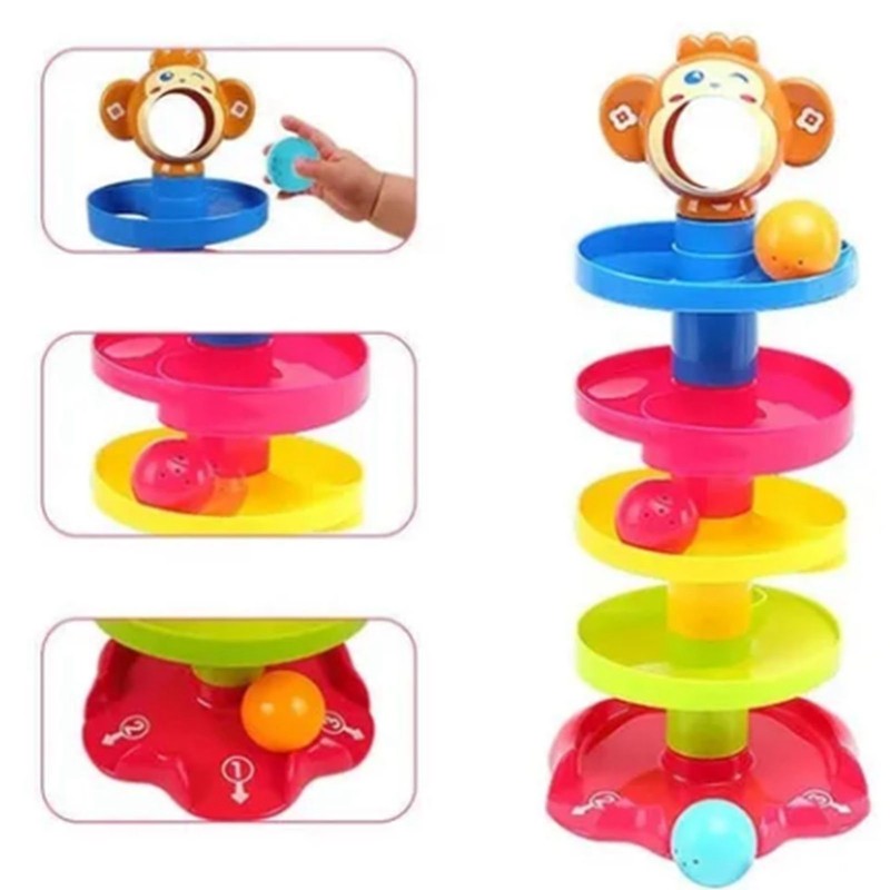 5 Layer Ball Drop Toy Ball Swirling Tower Toddler Stacked