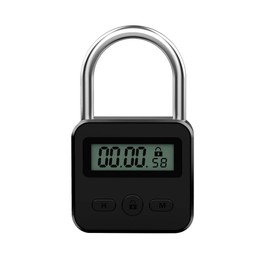 Enajucy Metal Timer Lock - Electronic Time Padlock with LCD Display - USB Rechargeable (Black)