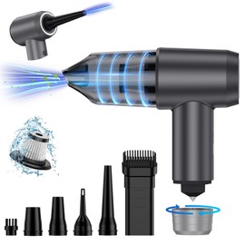 RR SPORTS Handheld Car Vacuum Cleaner Cordless, 6-in-1 18000PA High Power Vacuum Cleaner and Air Duster with Brushless Motor, Portable Vacuum Cleaner&Safety Hammer&Seat Belt Cutter for Car Home Office