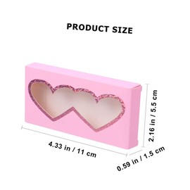 OHPHCALL 30pcs Heart Shaped Eyelash Box Lash Cases Lash Storage Simple Eyelash Organizer Eyelash Display Stand Heart Lash Boxes Eyelash Holding Container Toiletry Containers Paper Pink