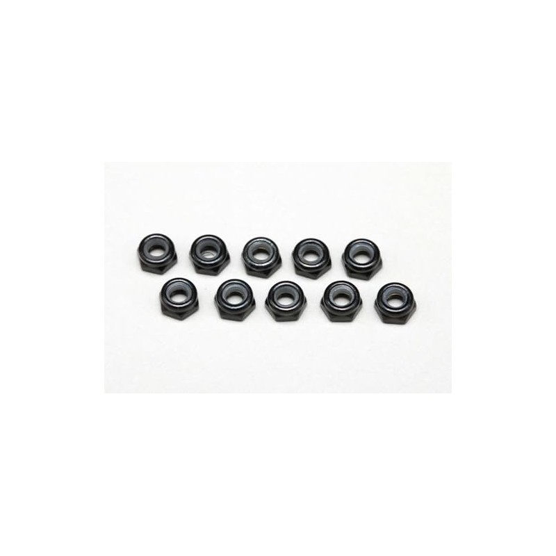 Yokomo ZC-N3L3 M3 M3 Nylon Lock Nut (Black/Thin) 10 Pieces