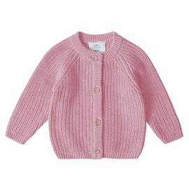 Stellou & friends Baby Cardigan for Girls and Boys, Unisex High-Quality and Soft Baby Clothing Made of 100% Cotton, I V, Oeko-Tex Certified, Rose (rose blend)