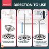 SOL 2pk Drain Snake Shower and Sink Unblocker Tool 100cm