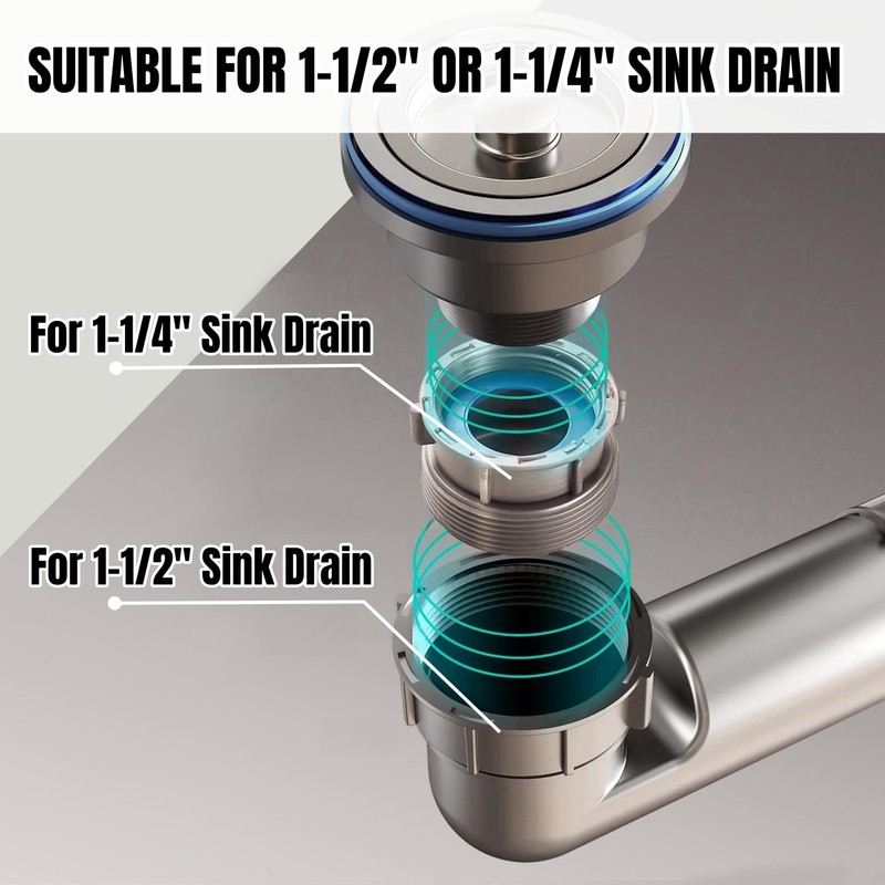 Expandable Flexible 1 1/2" or 1 1/4" Pipe Kit for