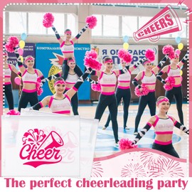 Sunnyray 60 Pcs Cheer Team Gifts Bulk Cosmetic Makeup Bags for Cheerleader Sport Team Inspirational EVA Bag Women Makeup Toiletry Bags Pouch with Zipper(Pink)