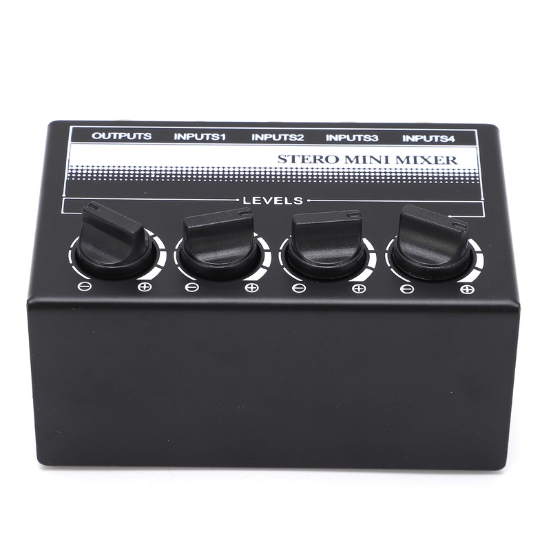 Stereo Mini Mixer Passive Audio Signal Controller 4 Channel Hub