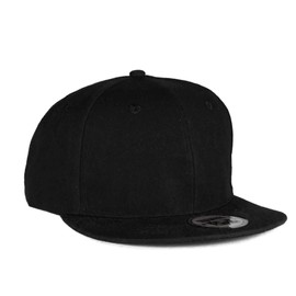 4sold Unisex Original Flat Peak Snapback Dual Colour Cap Men Women Plain Casual Snap Back Cap Adjustable Strap Baseball Hat (Black)