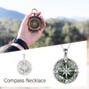ONEFINITY Compass Necklace Sterling Silver Celtic Knot Moss Agate Necklace