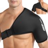 Comfitech Shoulder Ice Pack Wrap Sleeve for Better Putting On & Off, Reusable Gel Cold Pad for Arm, Large, Black