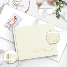 Hyggartn Guest Book for Wedding, Birthday, Baby Shower, Christening - Guest Book Wedding 108 Blank Pages White - Wedding Book Wedding Guest Book Wedding Album Guest Book Premium Paper