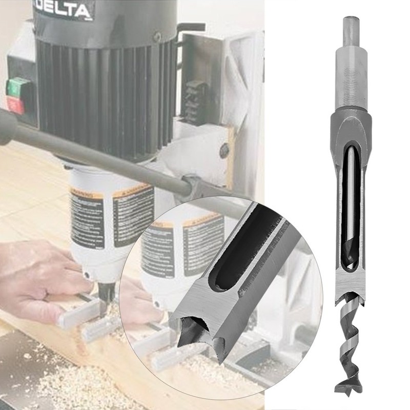 1pc 16mm Square Hole Drill Tool, Walfront Hollow Mortise Chisel