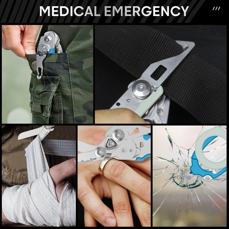 Emergency Shears with Strap Cutter and Glass Breaker Stainless Steel