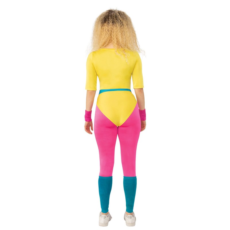 Bristol Novelty AF119S 80s Aerobics Girl Costume, Women, Multi-Colour, Small