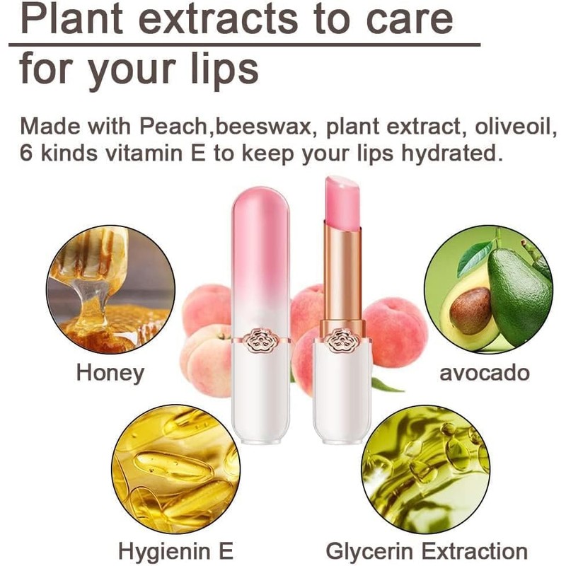 LIANGNISHI Color Changing Lipstick, Temperature Changing Lipstick, Jelly Lipstick, Moisturizing,