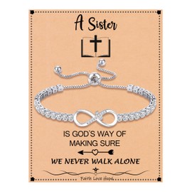 Religious Gifts for Women Infinity Cross Bracelet Baptism Gifts Bible Verse Bracelets Sister Gifts from Sister Teen Easter Basket Stuffers Christian Jewelry