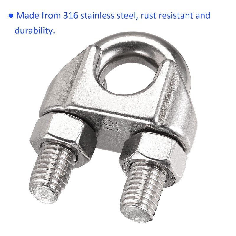 M METERXITY Wire Rope Clamp 16mm Wire Cable Clip Fastener