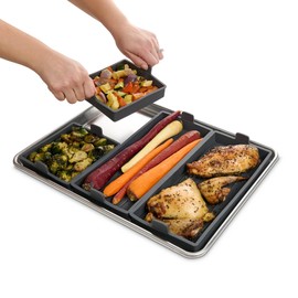 HIC Kitchen Non-Stick Sheet Pan Dividers, European-Grade Silicone, 8-Pieces, Fits 2 US Half-Size 13 x 18-Inch Sheet Pans