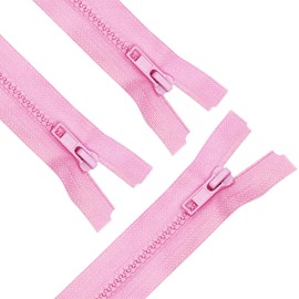 ANPURZII - 3 cremalleras para coser abrigos de plástico moldeado a granel (rosa de 10 pulgadas, 3 unidades)