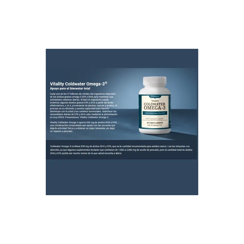 Omega 3 Coldwater Cápsulas Suplemento Para Salud General