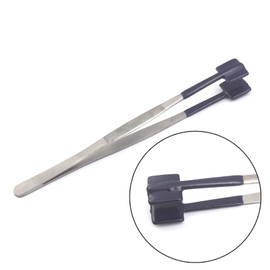 OdontoMed2011 Specialty Tweezer PVC Coated Forceps Flat Tips Safe Rubber Non Marring Holding Stainless Steel Tweezers 'Masher'