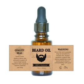 Beard Oil Bottle Care Label Sticker Wrapped Kraft Sticker for 1oz 30ml Pump Dispenser Container Men Mustache Growth Business