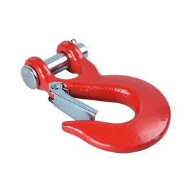 AMOPACORP 1pc 35,000lbs Red Tow Recovery Heavy Duty Half-Link Clevis Safety Latch Swivel Winch Hook Off Road Truck Accessories
