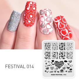 Alexnailart Nail Art Stamping Plate Heart Template Image Plate Nail Art Tools (FE014)