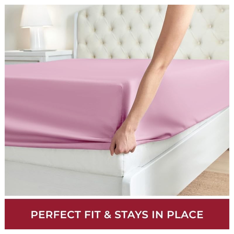 Prime Linens Extra Deep 30Cm Plain Fitted Sheet, Elastic Pocket