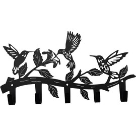 Metal Horse Coat Hooks Wall Art Decor-Horse Hangers and Key Holder-Clothes Rack and Backpack Hanger-Coat Hooks Home Decor for Storage, Living Room, Hallway, Office (Black) Hanging Decorative Gift Dog - Color: Tree Black