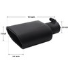 A-KARCK Square Exhaust Tip 2.25" Inlet, Black Coating Rectangle Exhaust