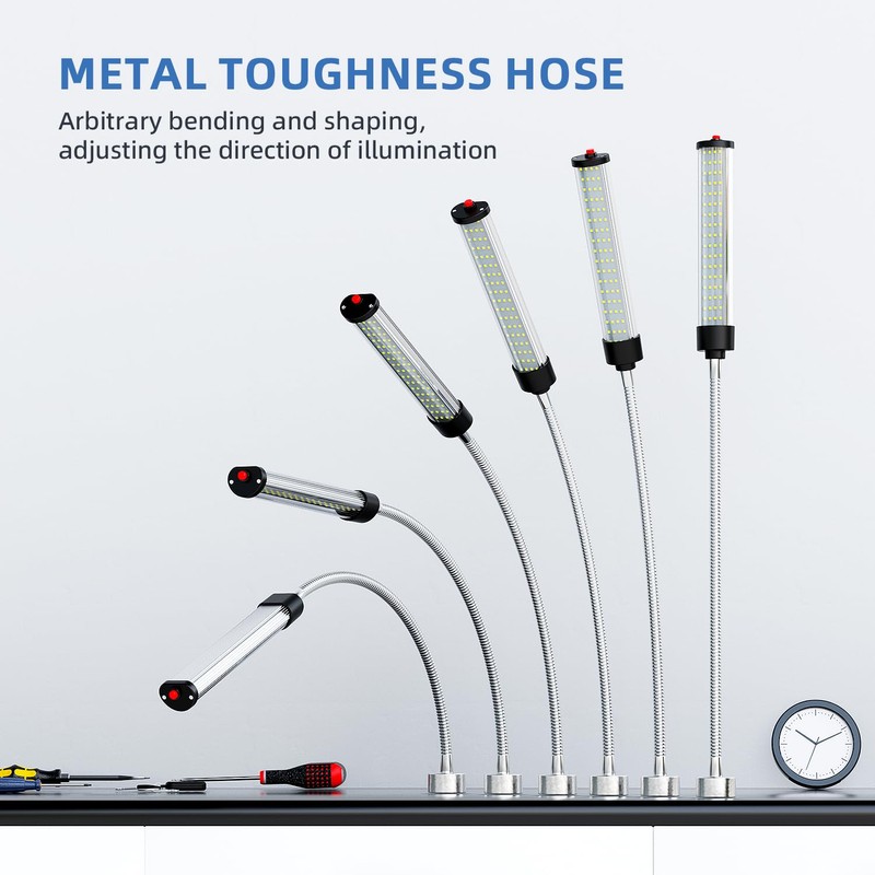 LED Magnetic Work Light, 24W high Brightness,Flexible Gooseneck lamp with