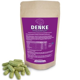 DENKE Vitalkomplex 30 Kapseln – Hochdosiert mit essenziellen Nährstoffen zur Unterstützung von Gehirnleistung und Konzentration. Vegan. (30 stück (1er Pack))