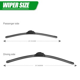 26"+18" Windshield Wipers Blades（pair for front）, OEM Quality Premium All-Seasons double lifespan