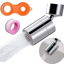 Faucet Aerator, 360° Swivel Kitchen Sink Aerator, Dual-function 2-Flow Sprayer Faucet Head, Big Angle Sink Sprayer Attachement, Faucet Replacement Part 55/64 Inch Female Thread