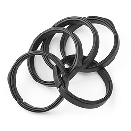 TISUR Titanium Key Ringsï¼Side-Pushing Designed Keychain Rings , Quick Release Key chain (Black Small key rings, 20mmx5)