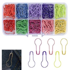 600Pcs Bulb Safety Pins, Safety Pin Clips, Pear Shaped Locking Gourd Pins, Small Calabash Pins, Knitting Stitch Markers for Knitting DIY Crafting Sewing Clothing Making Pins Marker, 10 Colors