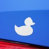 Transparent Decal Stickers of Rubber Duck (White) Premium Waterproof Vinyl