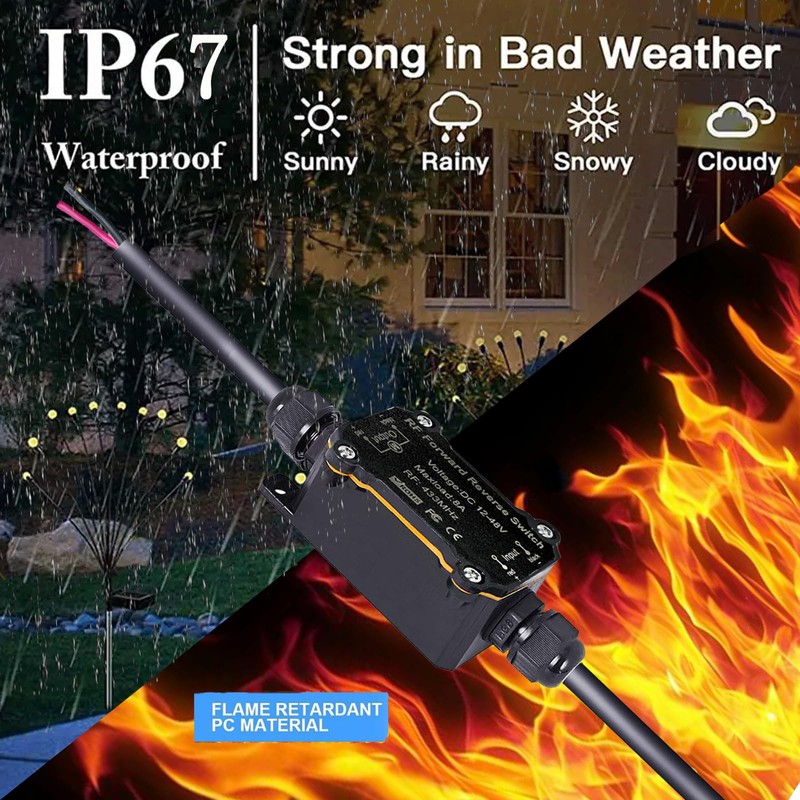 Meskliu Wireless Winch Remote Forward Reverse Switch,Waterproof DC12V/24V/48V 8A Relay