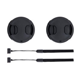 2-Pack 49mm Front Lens Cap Cover with Deluxe Cap Keeper for Canon EOS R100 R50 R10 with RF-S 18-45mm Kit Lens, for Canon EOS M50 M6 Mark II M5 M6 M200 M100 with EF-M 15-45mm Kit Lens & More 49mm Lens