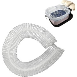 40 Protectores Desechables Gruesos Para Pies, Elásticos Y Antifugas, Para Pedicura En Casa, Spa De Pies Y Salón (Plástico Transparente De 89 X 109 Cm)