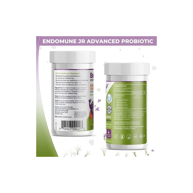 Endomune Jr Probiótico Niños 10b Cfu 30 Tabletas