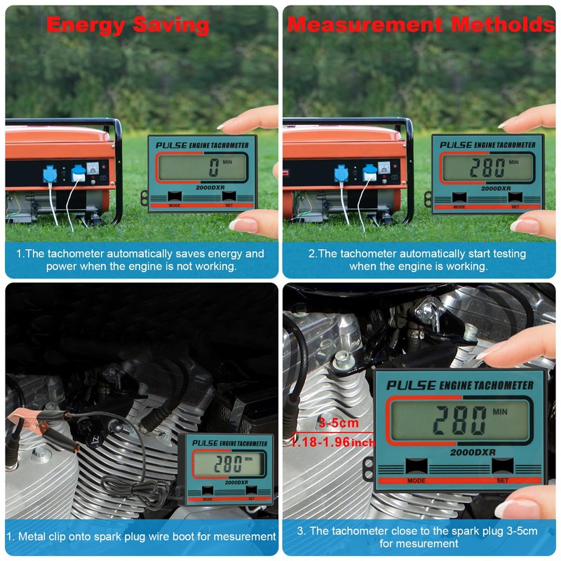 DDayuanwei Handheld Digital Induction Chainsaw Tachometer, 2 Stroke 4 Stroke