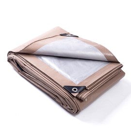 GUARD SHIELD Tarp 12x16 Feet Waterproof Tan/Silver Tarps 8Mil Multi Purpose UV Resistant Cover for Outdoor,Camping,Tent,Boats